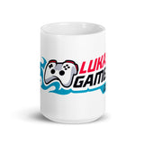 Lukas Gamer White glossy mug - Lateeno Apparel